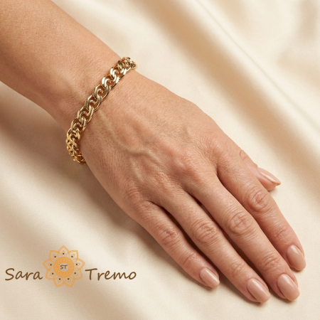 Brățară unisex Dario, placaj triplu cu aur 14K, 20 cm [2]