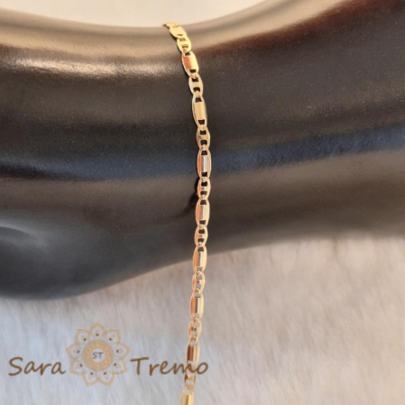 Brățară unisex placată cu aur 18K, 18 cm, plăcuțe 1-cu-1 [5]