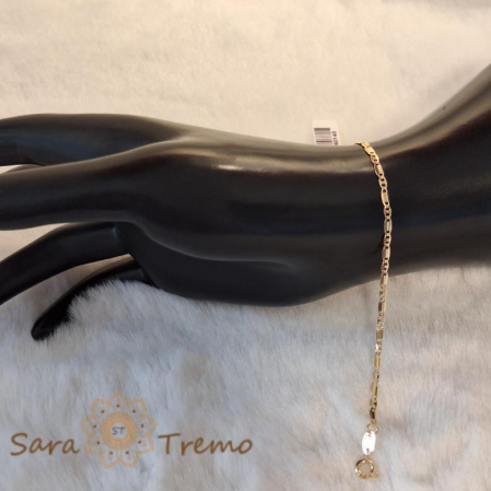 Brățară unisex placată cu aur 18K, 18 cm, plăcuțe 1-cu-1 [4]