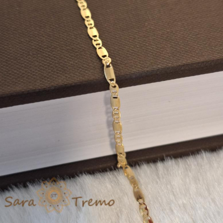 Brățară unisex placată cu aur 18K, 18 cm, plăcuțe 1-cu-1 [2]