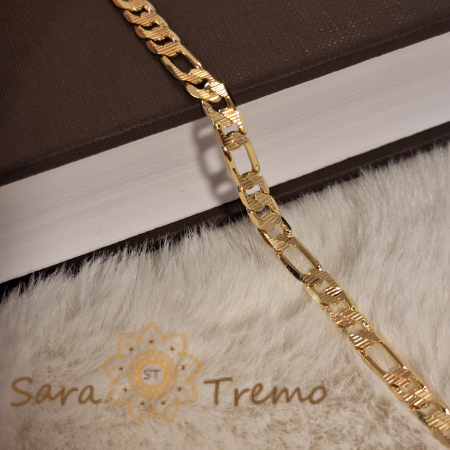 Brățară unisex placată cu aur 18K, model clasic cu zale late 3 cu 1 - 22 cm [2]