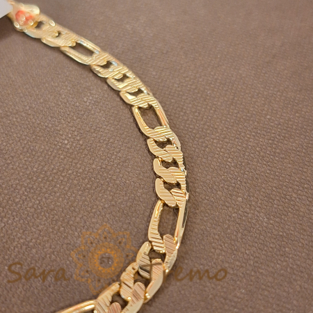 Brățară unisex placată cu aur 18K, model clasic cu zale late 3 cu 1 - 22 cm [1]