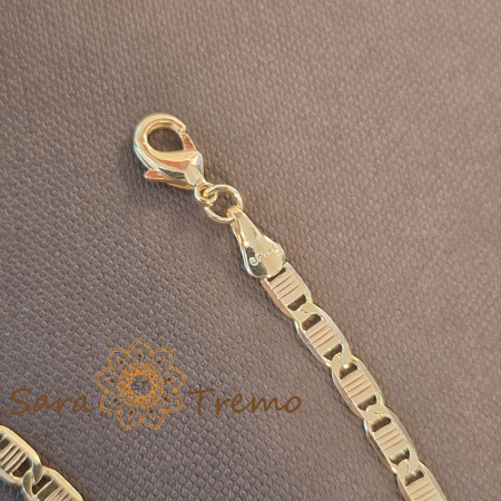 Brățară unisex placată cu aur – model cu plăcuțe gravate, clasic elegant, 20 cm [2]