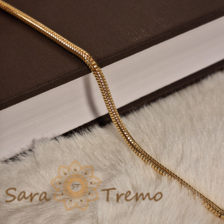 Brățară unisex tip șarpe placată cu aur 18K, model marinăresc - 19 cm [4]