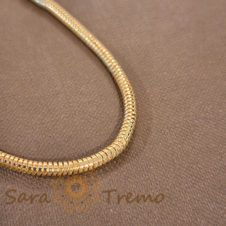 Brățară unisex tip șarpe placată cu aur 18K, model marinăresc - 19 cm [1]