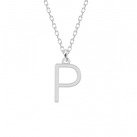 Lantisoare cu text personalizat din argint - Caracter- Colier din argint personalizat cu litera