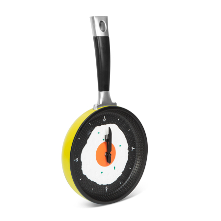 Cadouri romantice si Ziua Indragostitilor - Ceas de Perete în Formă de Tigaie cu Ou Ochi, galben