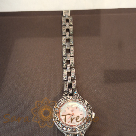 Ceas din argint masiv Infinity cu pietre naturale marcasite [6]