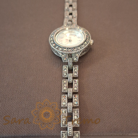 Ceas din argint masiv Infinity cu pietre naturale marcasite [3]