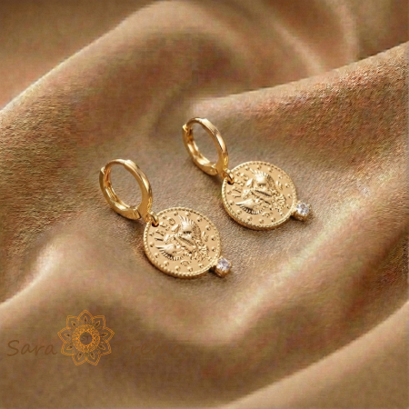 Cercei - Cercei Sigiliul Destinului – Cercei cu Banut placati 18K Brazilia