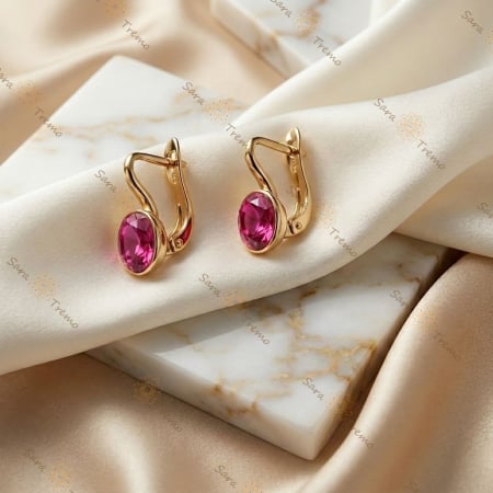 Cercei - Cercei Rubinia Eleganței – Cercei placați 14K