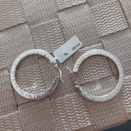 Cercei rotunzi din argint Cleopatra - Bijuterii clasice gravate [2]