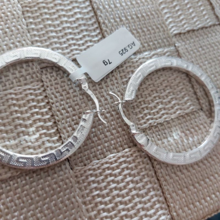 Cercei rotunzi din argint Cleopatra - Bijuterii clasice gravate [1]