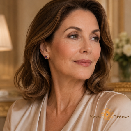 Cercei Violet Imperial – Cercei placati cu 3 straturi de aur 14K, cristal zirconia tip ametist [2]