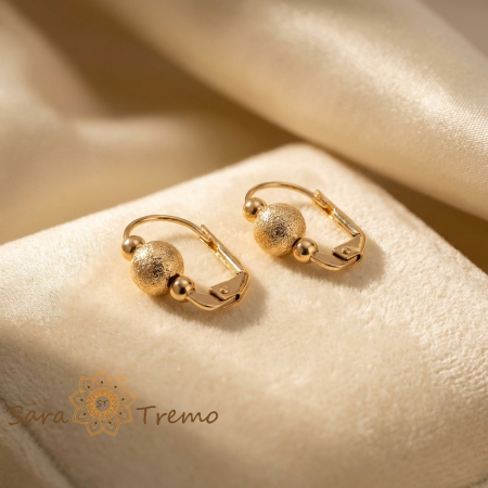 Cercei - Cercei Steaua Discreta – Cercei placati 18K Brazilia, bilute texturate elegante