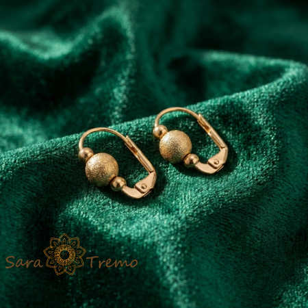 Cercei Steaua Discreta – Cercei placati 18K Brazilia, bilute texturate elegante [1]