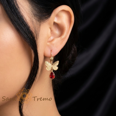 Cercei Fluturele Pasiunii – Cercei placati 18K Brazilia, 3 cm [2]