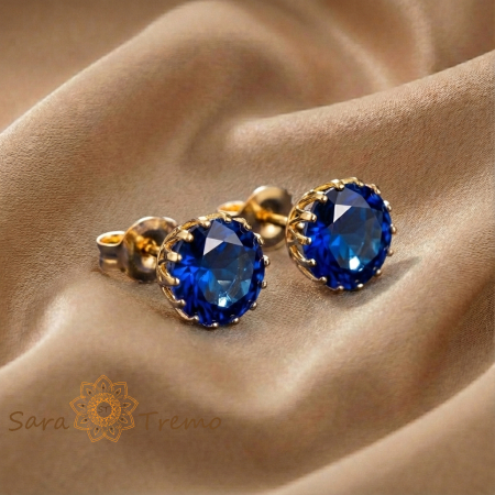 Cercei - Cercei Noaptea Safirului – Cercei Tip Tija placati 18K Brazilia