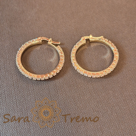 Cercei eleganți cu cristale zirconia, 2.3 cm – Strălucire regală, model nou, cu ștanță [3]