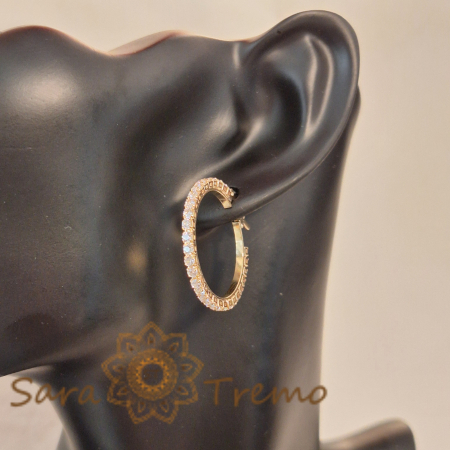 Cercei eleganți cu cristale zirconia, 2.3 cm – Strălucire regală, model nou, cu ștanță [9]