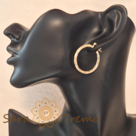 Cercei rotunzi - Cercei împletiți 3 cm – Design elegant cu împletitură deosebită