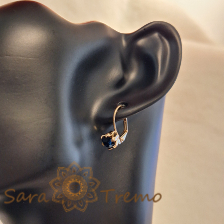Cercei simpli și clasici cu cristal zirconia bleumarin – Eleganță subtilă [5]