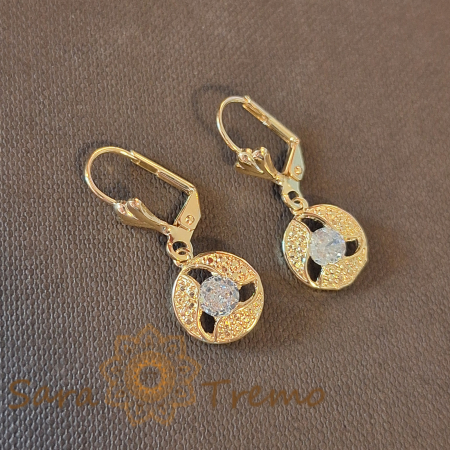 Cercei - Cercei model nou cu design decupat și cristal zirconia alb, 2.5 cm