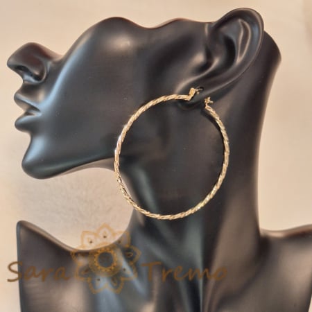 Cercei rotunzi - Cercei extra-mari împletiți 6.3 cm – Eleganță impresionantă și calitate superioară