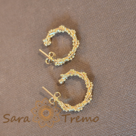 Cercei tip semilună, 1.8 cm – Design modern împletit, model nou cu închidere fluturaș [1]