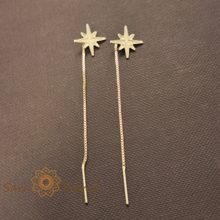 Cercei Starlight – 6 cm placati aur 18K Brazilia [1]