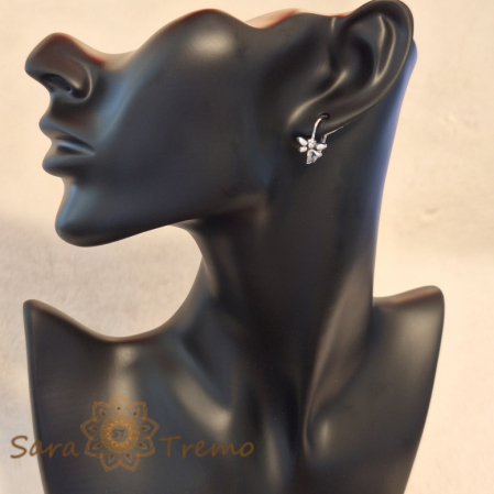 Cercei din argint cu fluture, placati cu rodiu, calitate ultra-premium [1]