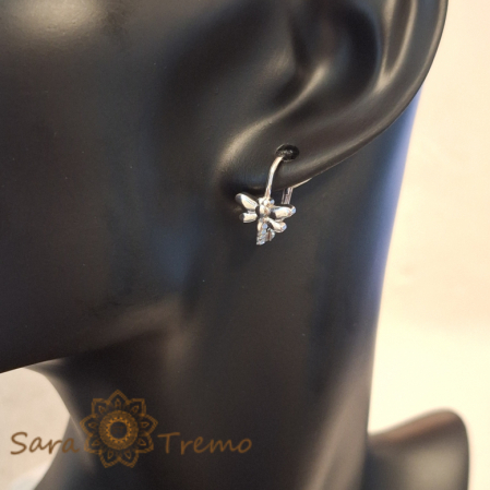 Cercei din argint cu fluture, placati cu rodiu, calitate ultra-premium [3]