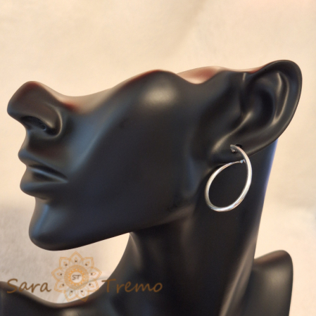 Cercei din argint Desiree - Bijuterie ovală simplă și elegantă, lungime 3 cm [0]