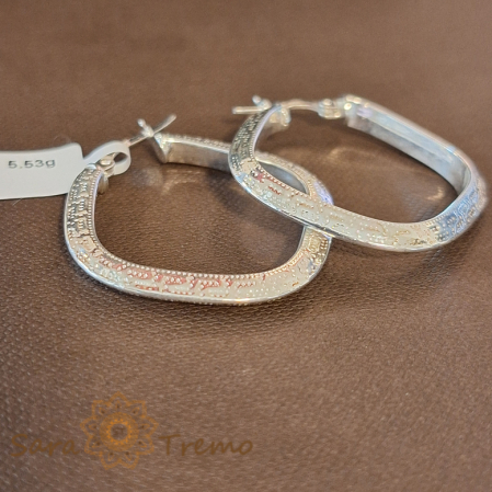 Cercei din argint luxury cu model grecesc - romb - 3.5 cm [1]