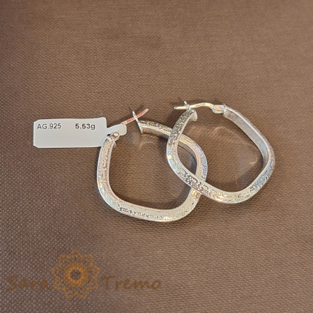 Cercei din argint luxury cu model grecesc - romb - 3.5 cm [0]