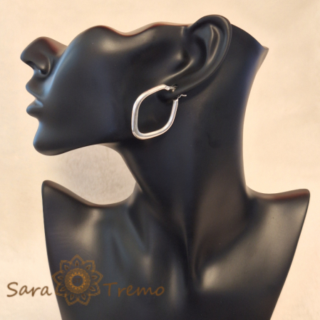 Cercei din argint Romb - Bijuterie stilată cu lungime de 3,5 cm [2]