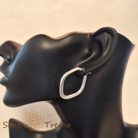 Cercei din argint Romb - Bijuterie stilată cu lungime de 3,5 cm [3]