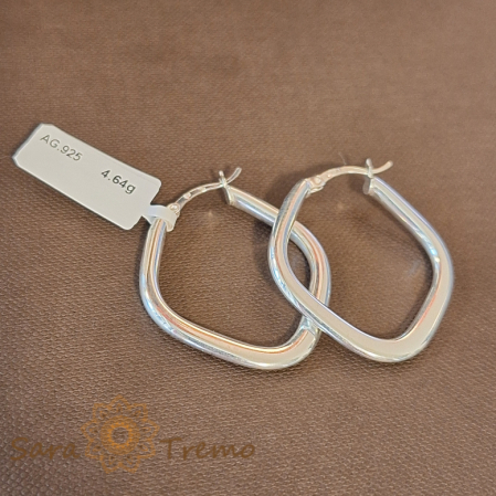 Cercei din argint Romb - Bijuterie stilată cu lungime de 3,5 cm [0]