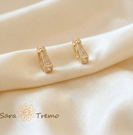 Cercei - Cercei Sclipire Nobila – Cercei placati 14K cu zirconia