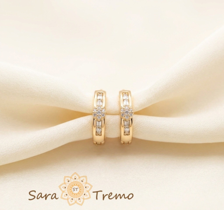 Cercei - Cercei Lumina Discreta – Cercei rotunzi placati cu aur 14K cu zirconia