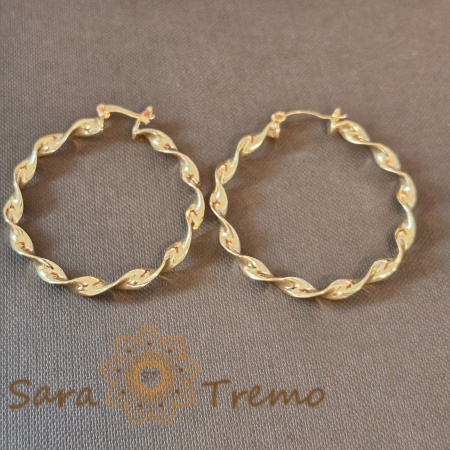 Cercei rotunzi - Cercei împletiți, 4.5 cm – Design deosebit cu împletitură sofisticată