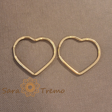 Cercei inimioară placați cu aur – 3 cm [1]
