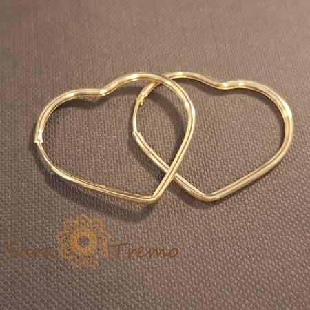 Cercei inimioară placați cu aur – 3 cm [2]