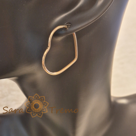 Cercei inimioară placați cu aur – 3 cm [5]