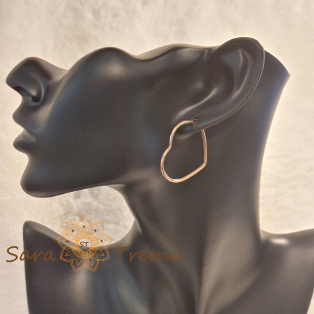 Cercei inimioară placați cu aur – 3 cm [0]