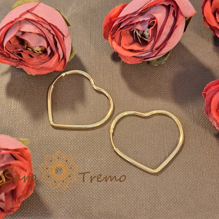 Cercei inimioară placați cu aur – 3 cm [3]