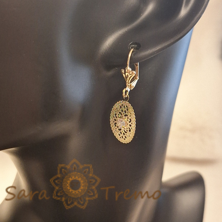 Cercei placati cu aur model dantela [4]