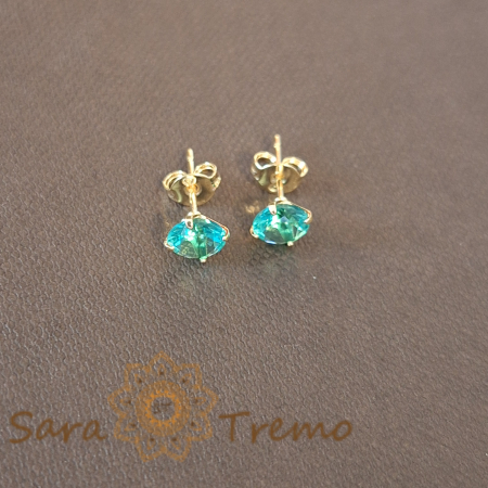 Cercei - Cercei tip fluturaș cu cristal zirconia verde primăvăratic