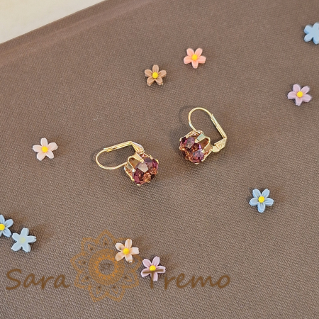 Cercei clasici cu cristal zirconia mare mov [1]