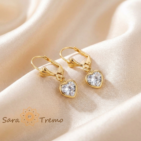 Cercei - Cercei Inima Clara – Cercei placati 18K Brazilia, 2.5 cm